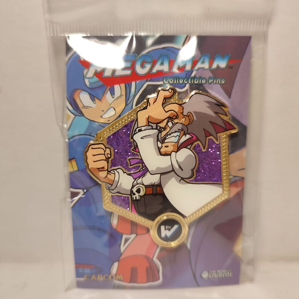 Mega Man Dr Wily Enamel Pin Official Capcom Golden Series Full Color Badge
